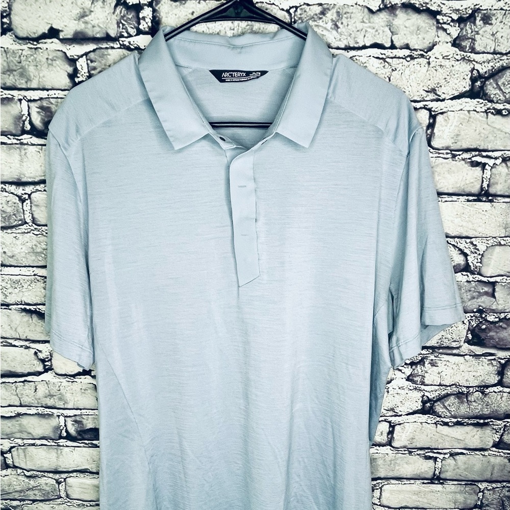 Arc'teryx Shirt Mens Extra Large Gray Golf Short Sleeve Performance Wool Snap